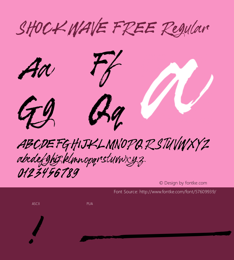 SHOCKWAVEFREE Version 1.000 Font Sample