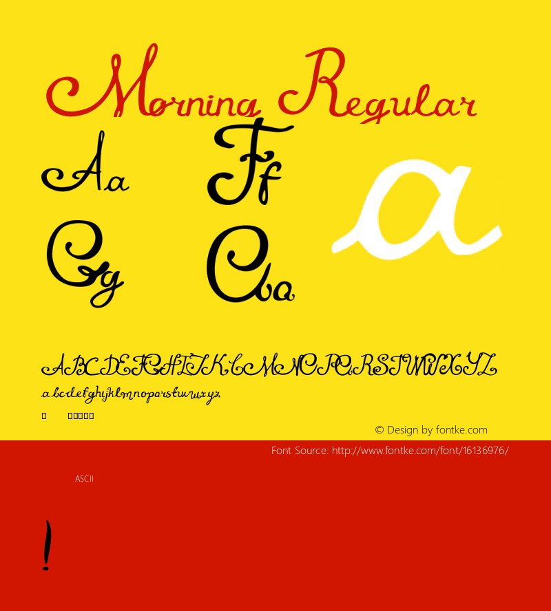 Morning Regular Version 1.00 2016 Font Sample