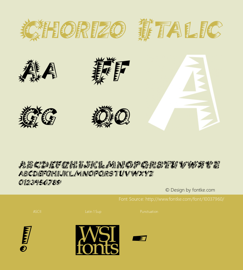 Chorizo Italic The IMSI MasterFonts Collection, tm 1995, 1996 IMSI (International Microcomputer Software Inc.) Font Sample