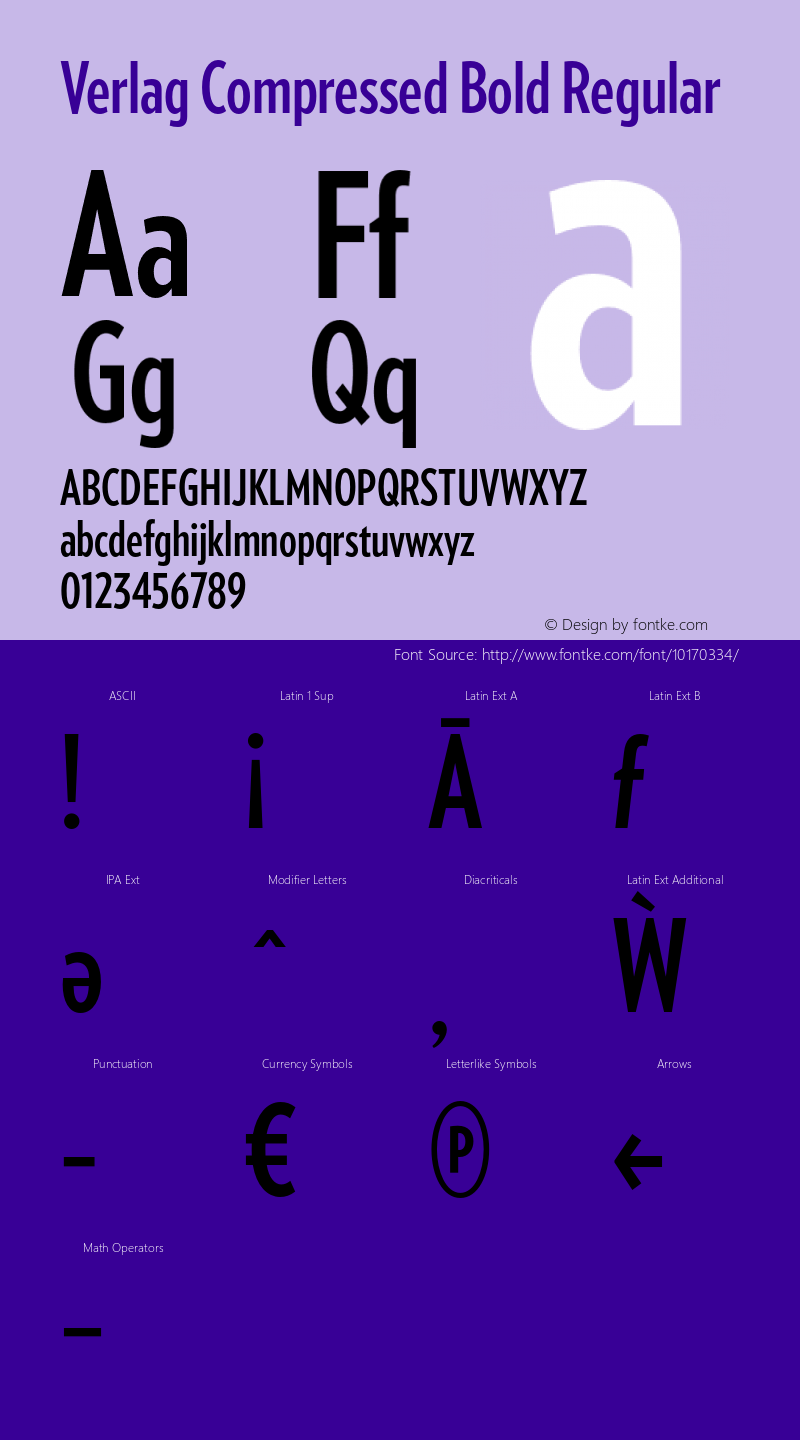 Verlag Compressed Bold Regular Unknown Font Sample