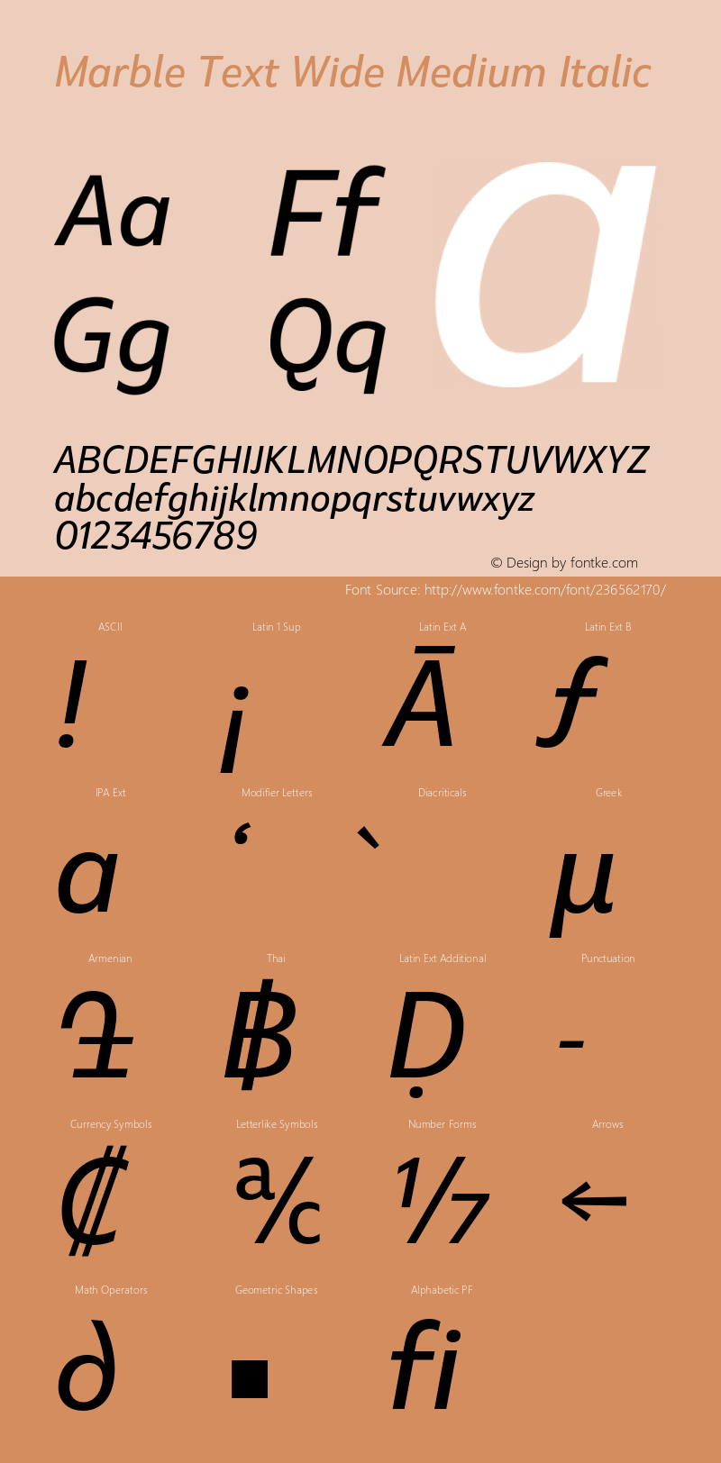 Marble Text Wide Medium Italic Version 1.001图片样张