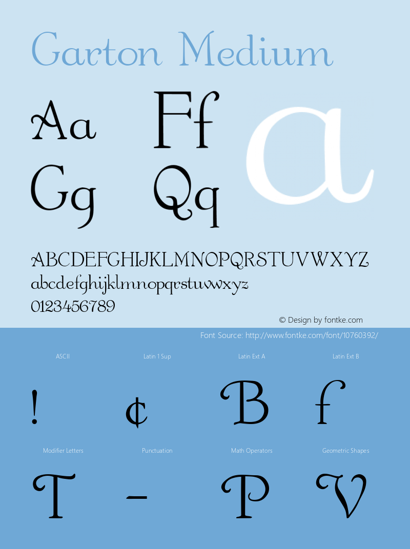 Garton Medium 001.000 Font Sample