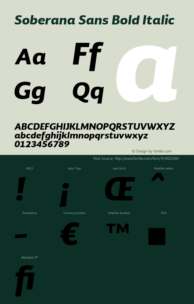 Soberana Sans Bold Italic Version 1.000 Font Sample