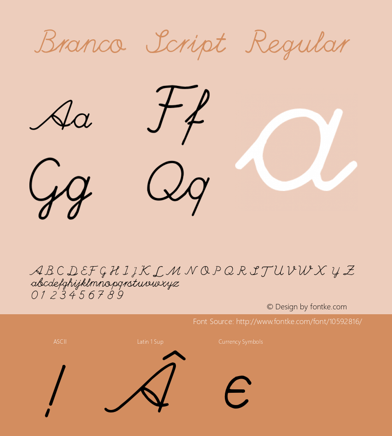 Branco Script Regular 1.000 Font Sample