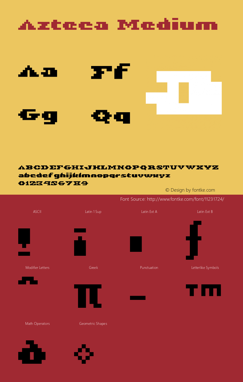 Azteca Medium Version 001.000 Font Sample