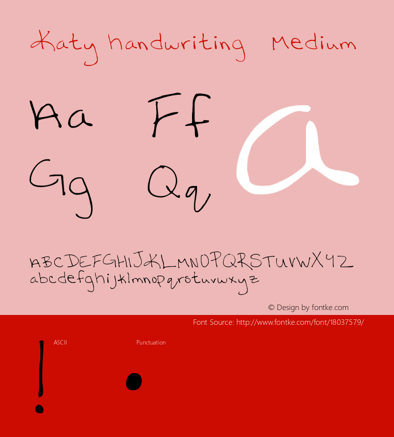 Katy handwriting 1 Medium Version 1.0 Font Sample