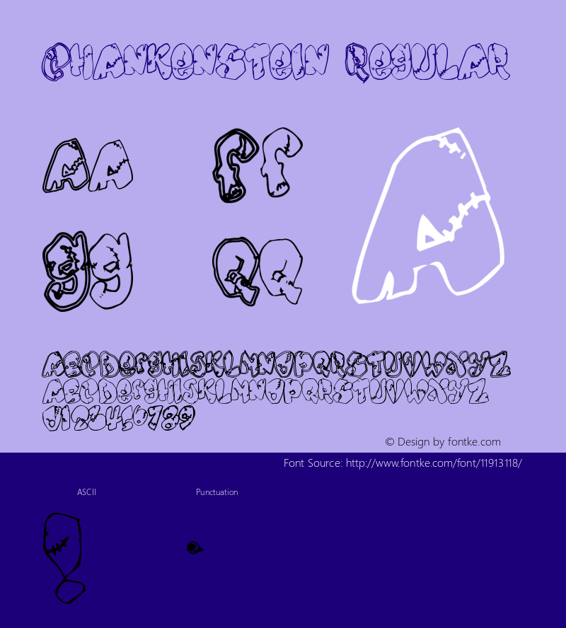 Chankenstein Regular Macromedia Fontographer 4.1.2 6/2/98 Font Sample