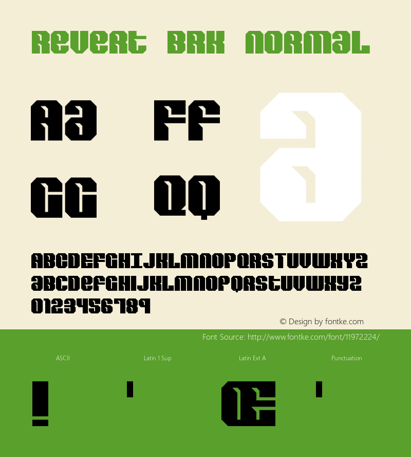 Revert BRK Normal Version 1.00 Font Sample