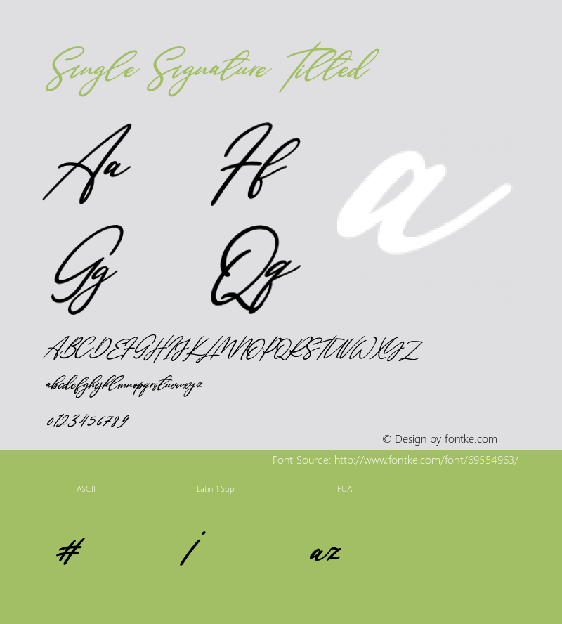 Single Signature Tilted Version 1.00;June 16, 2020;FontCreator 12.0.0.2563 64-bit Font Sample