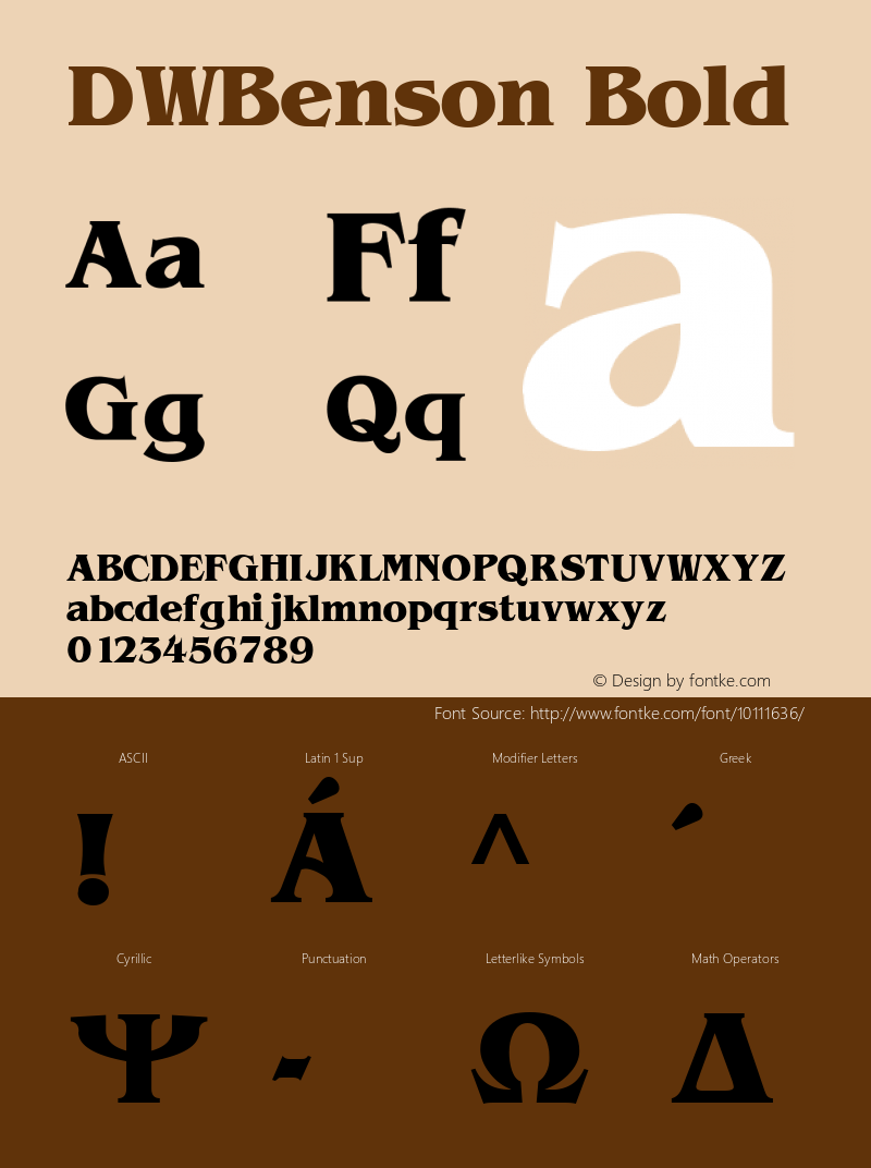 DWBenson Bold 10/23/2002 Font Sample