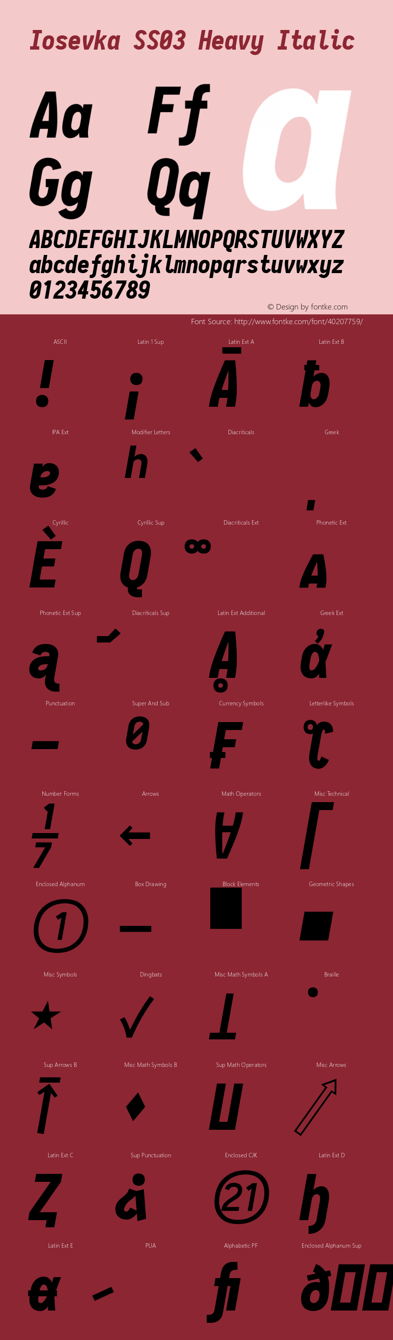 Iosevka SS03 Heavy Italic 2.3.0 Font Sample