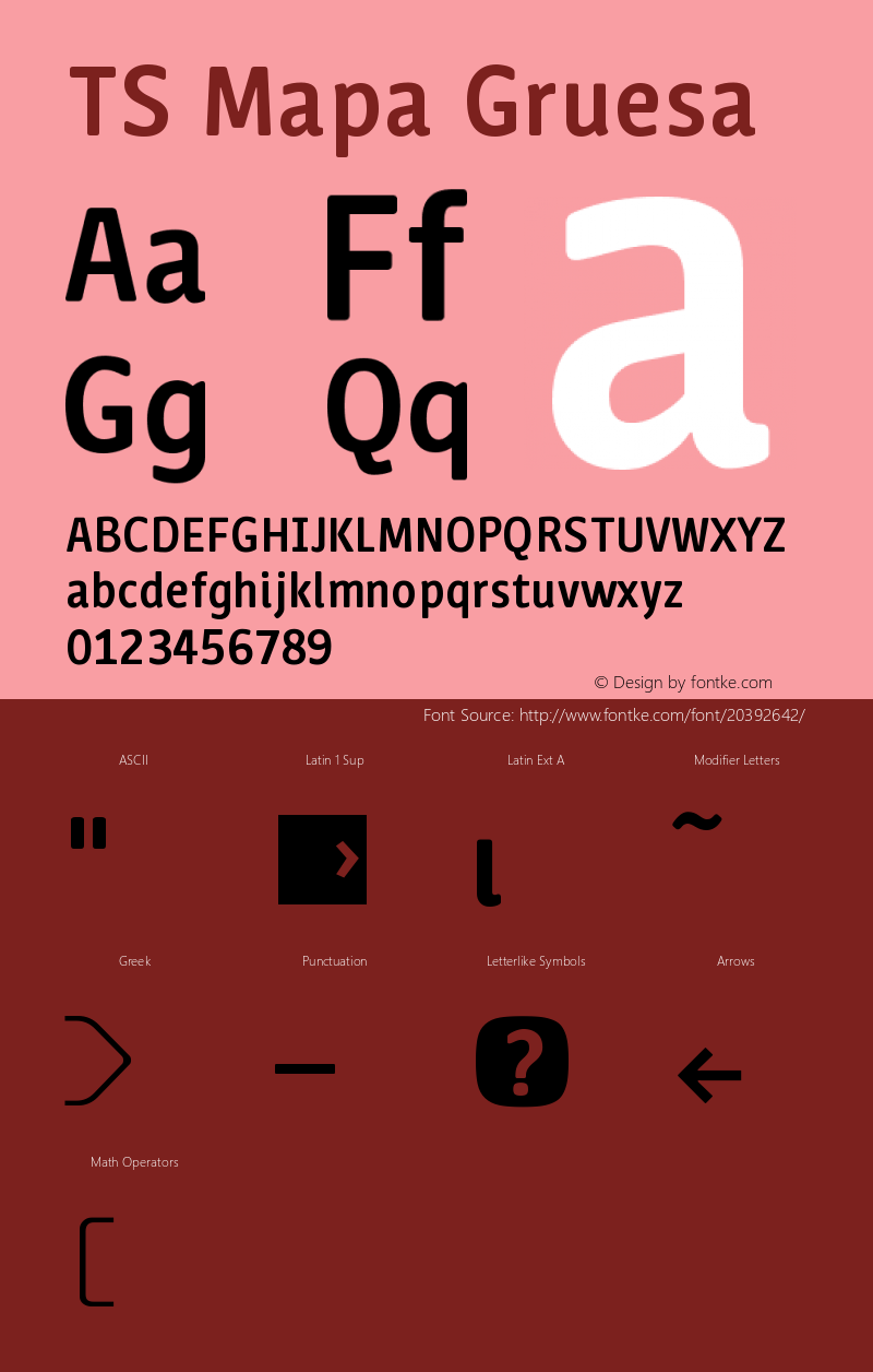 TSMapa-Gruesa 1.0; pdf-x uazero; Font Sample