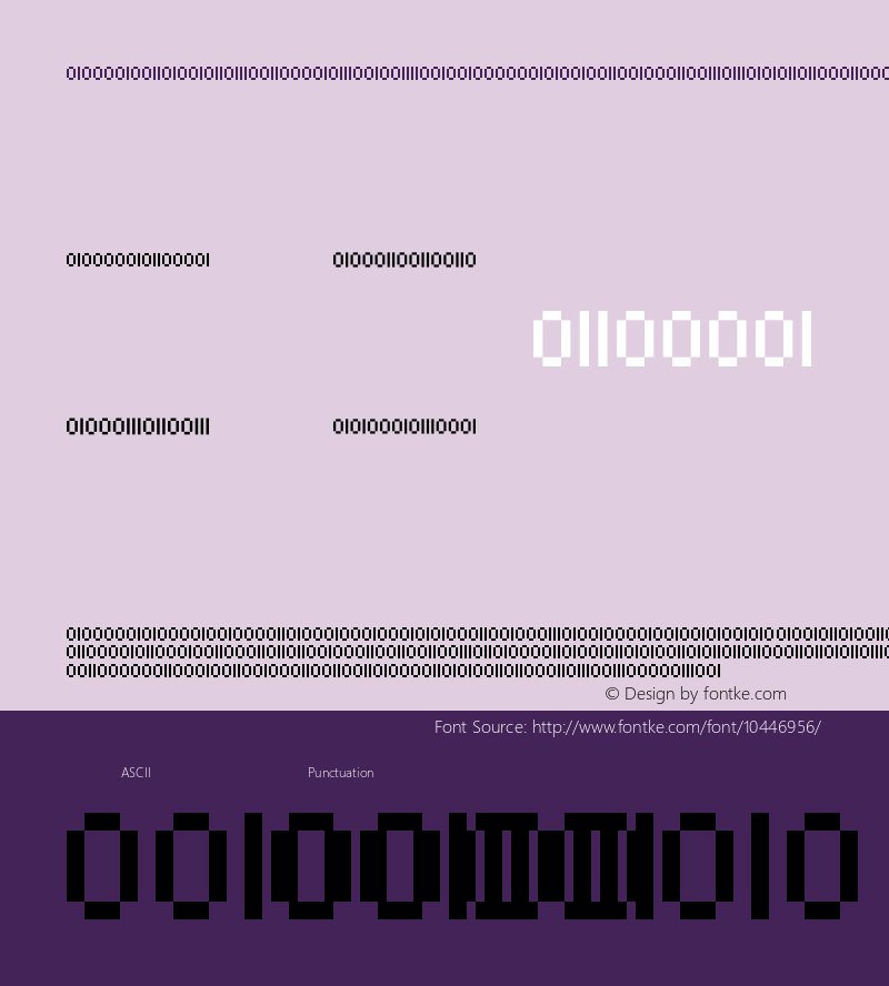 Binary Regular Version 1.0 Font Sample