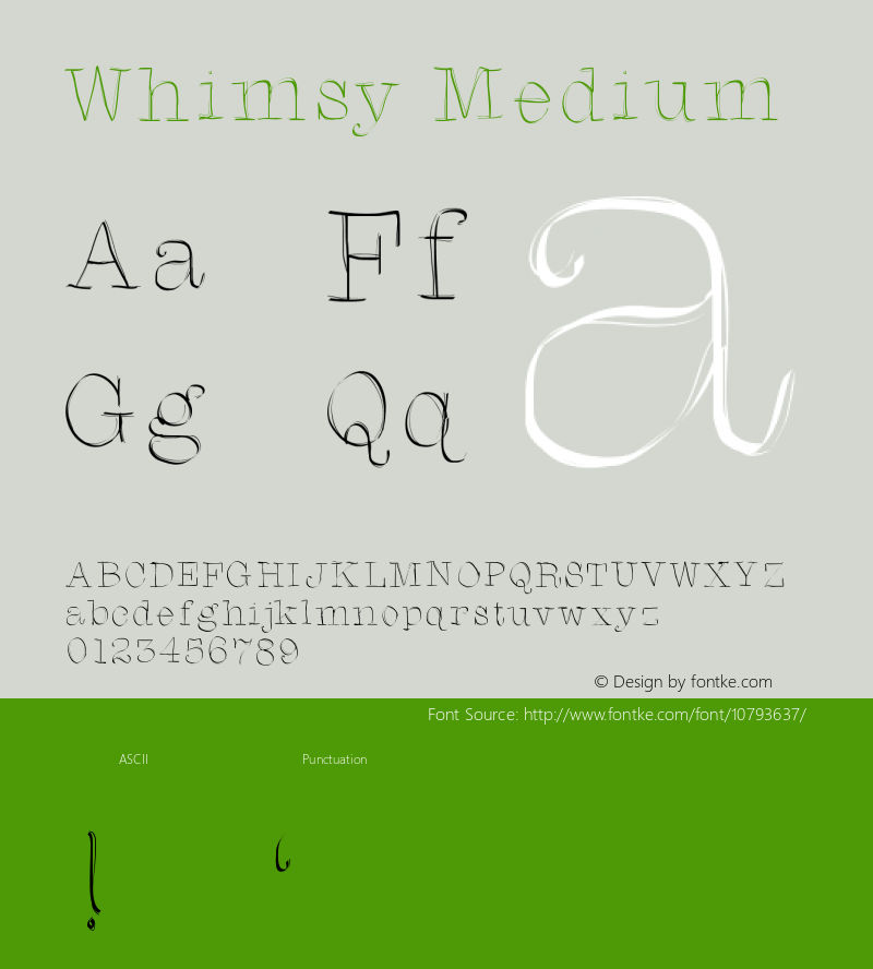 Whimsy Medium Version 001.000 Font Sample