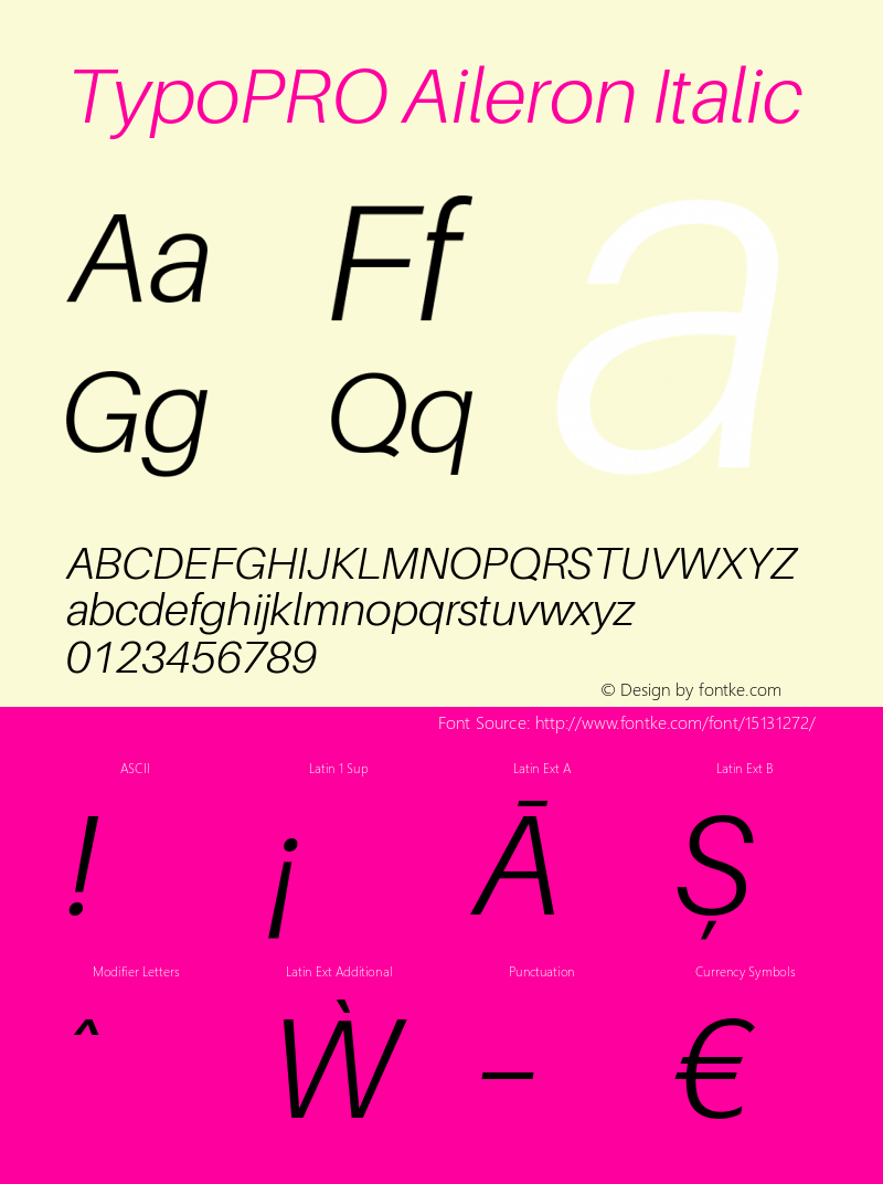 TypoPRO Aileron Italic Version 1.000;PS 001.000;hotconv 1.0.70;makeotf.lib2.5.58329 Font Sample