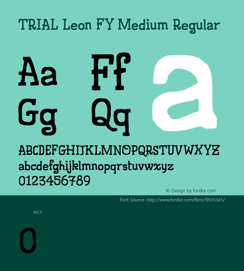 TRIAL Leon FY Medium Regular Version 1.000 Font Sample