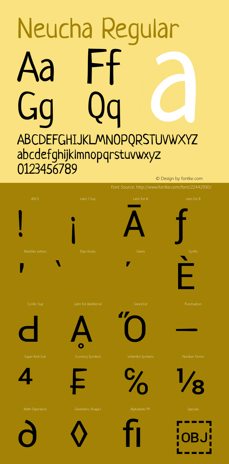 Neucha Version 001.001 Font Sample