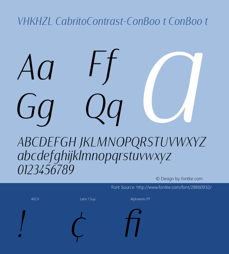 VHKHZL+CabritoContrast-ConBooIt Version 1.0 Font Sample