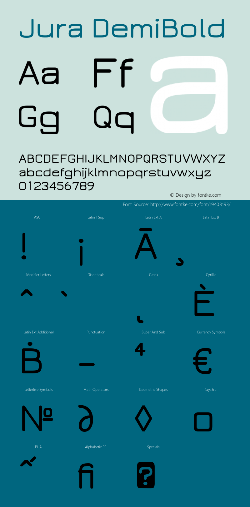 Jura DemiBold Version 2.5.1 Font Sample