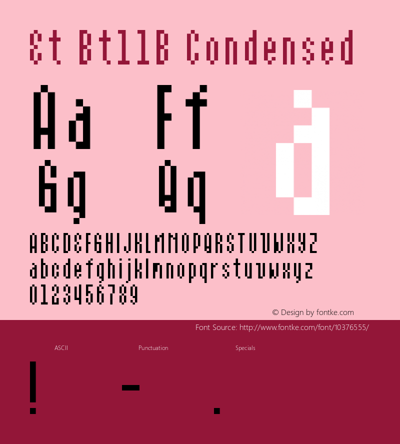 Et Bt11B Condensed Macromedia Fontographer 4.1J 00.2.9 Font Sample