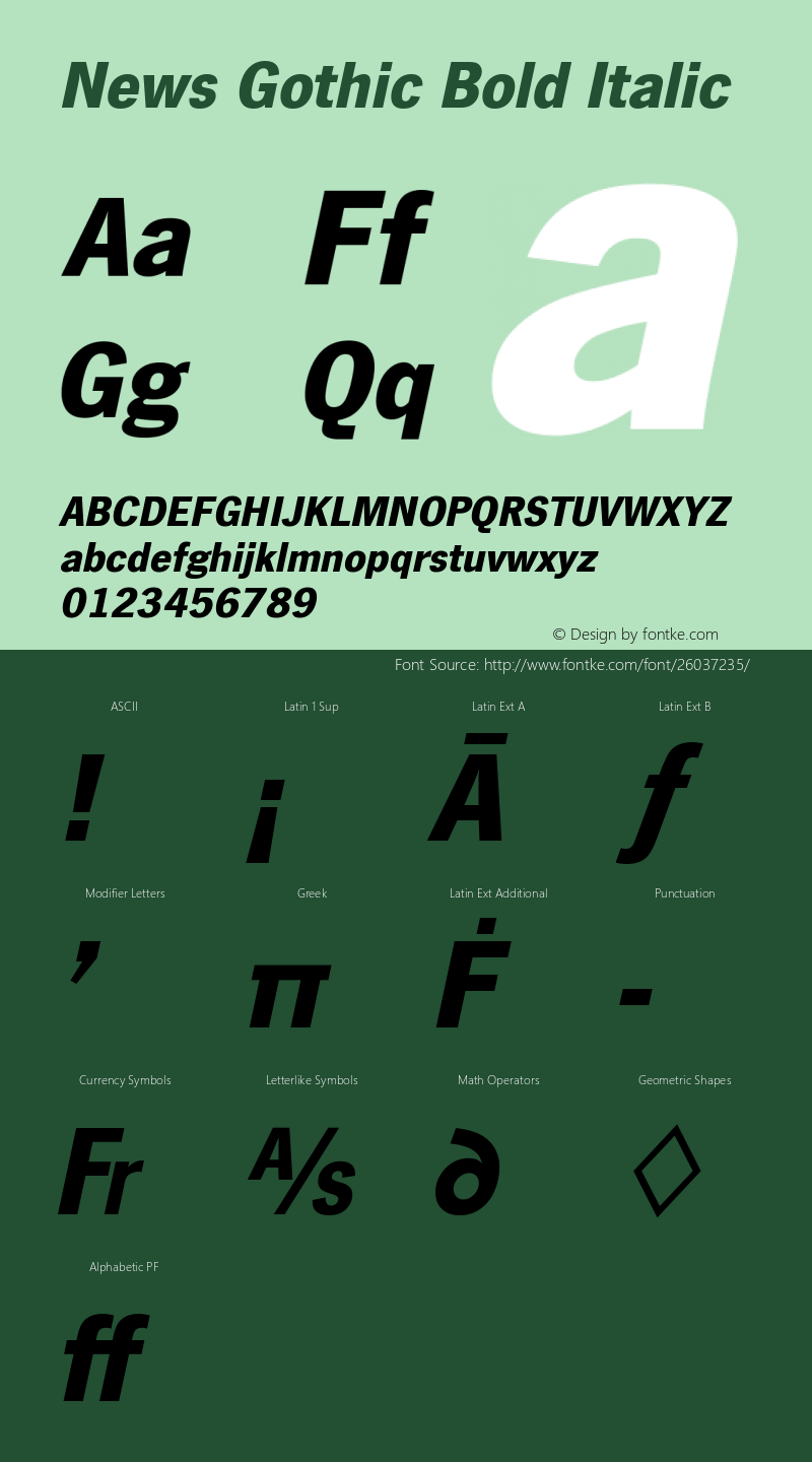 NewsGot-BolIta Version 1.0 | wf-rip DC20150225 Font Sample