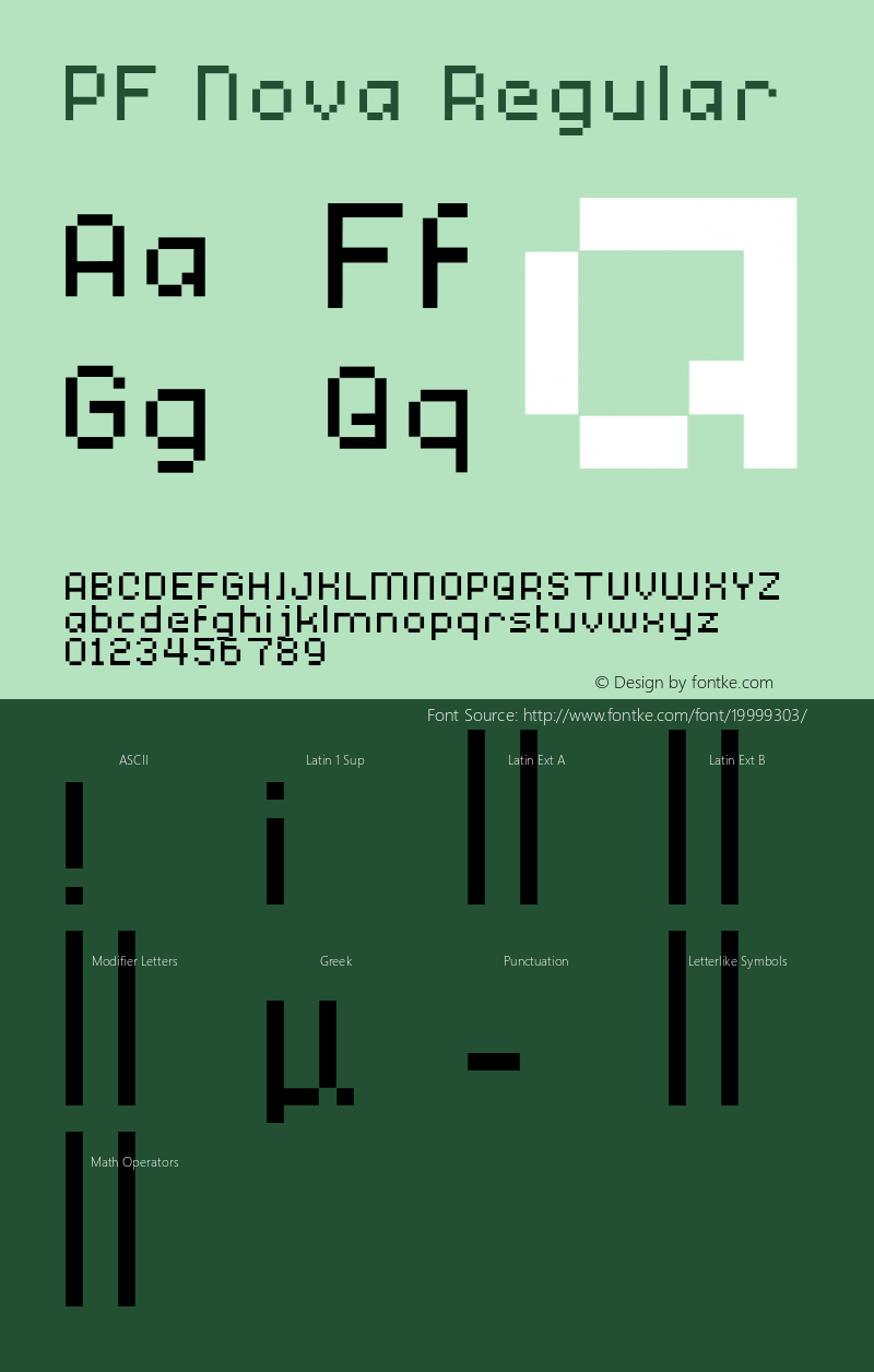 PF Nova 1.00 Font Sample