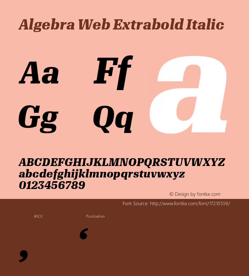 Algebra Web Extrabold Italic Version 1.1 2016 Font Sample