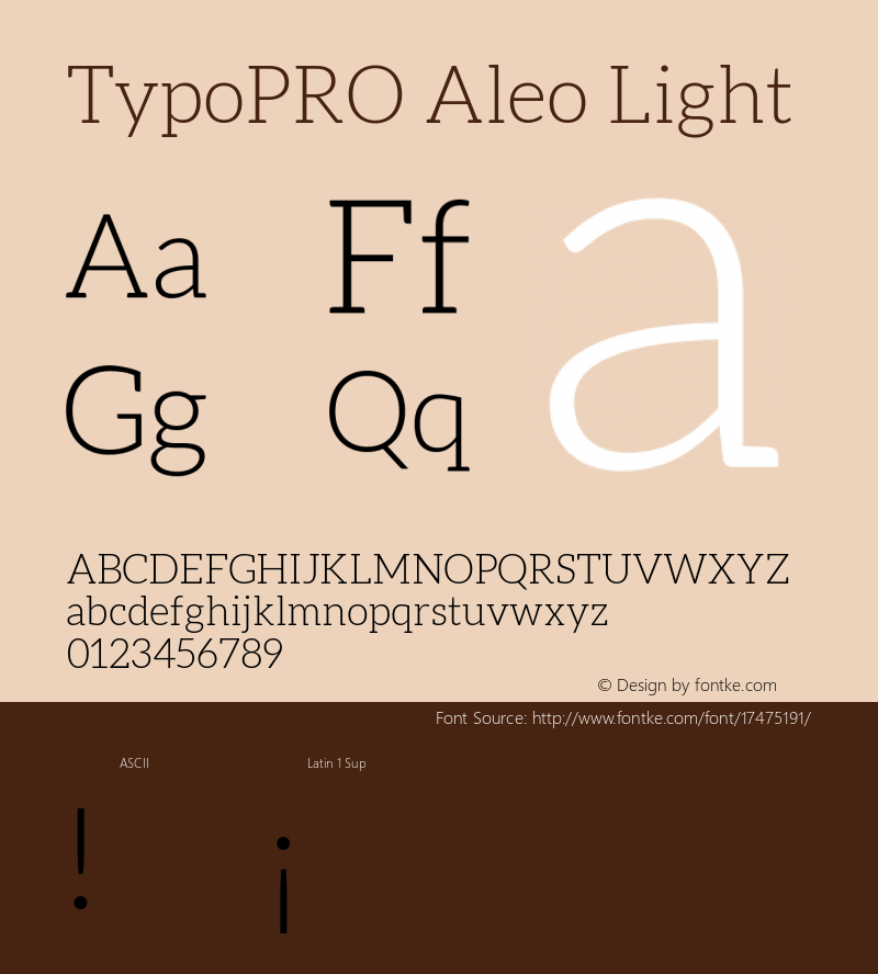 TypoPRO Aleo Light Version 1.1 Font Sample