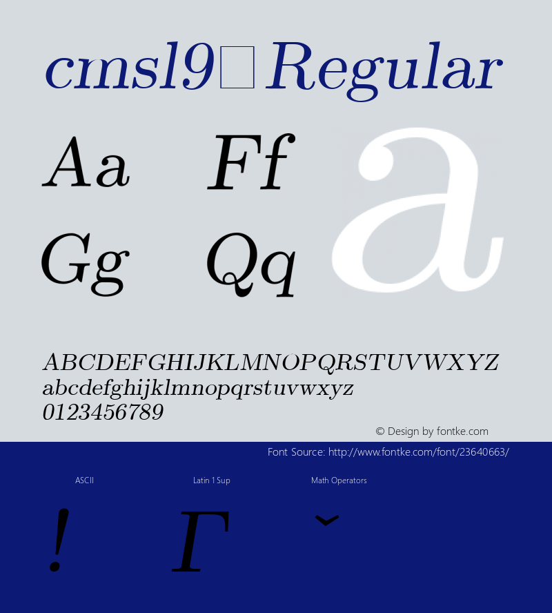 cmsl9 0.0 Font Sample