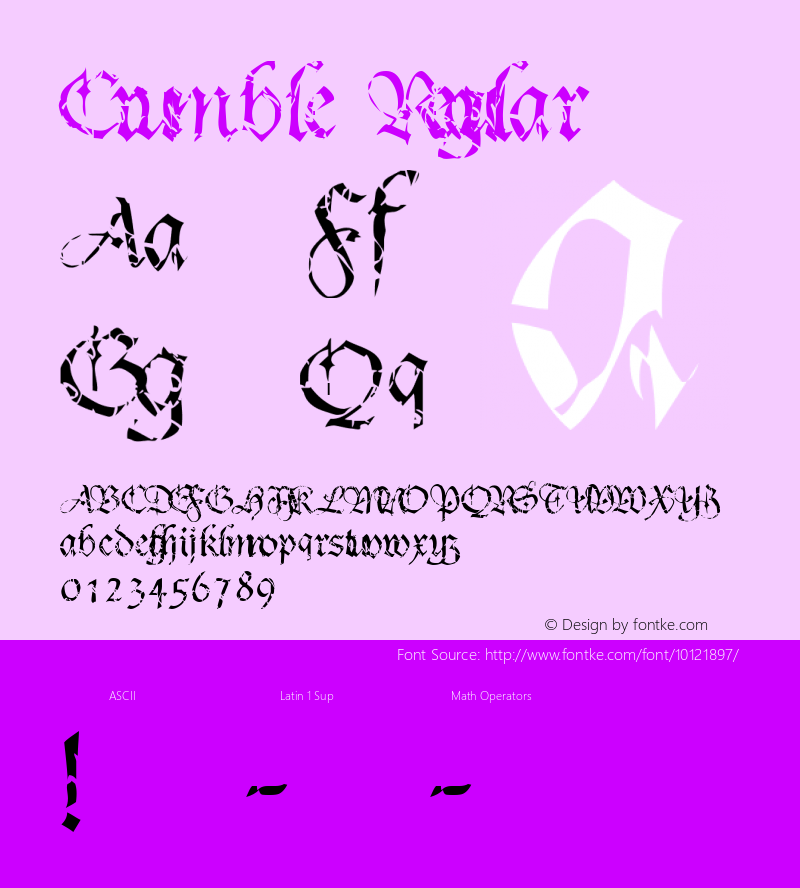 Crumble Regular Macromedia Fontographer 4.1 1/1/99 Font Sample