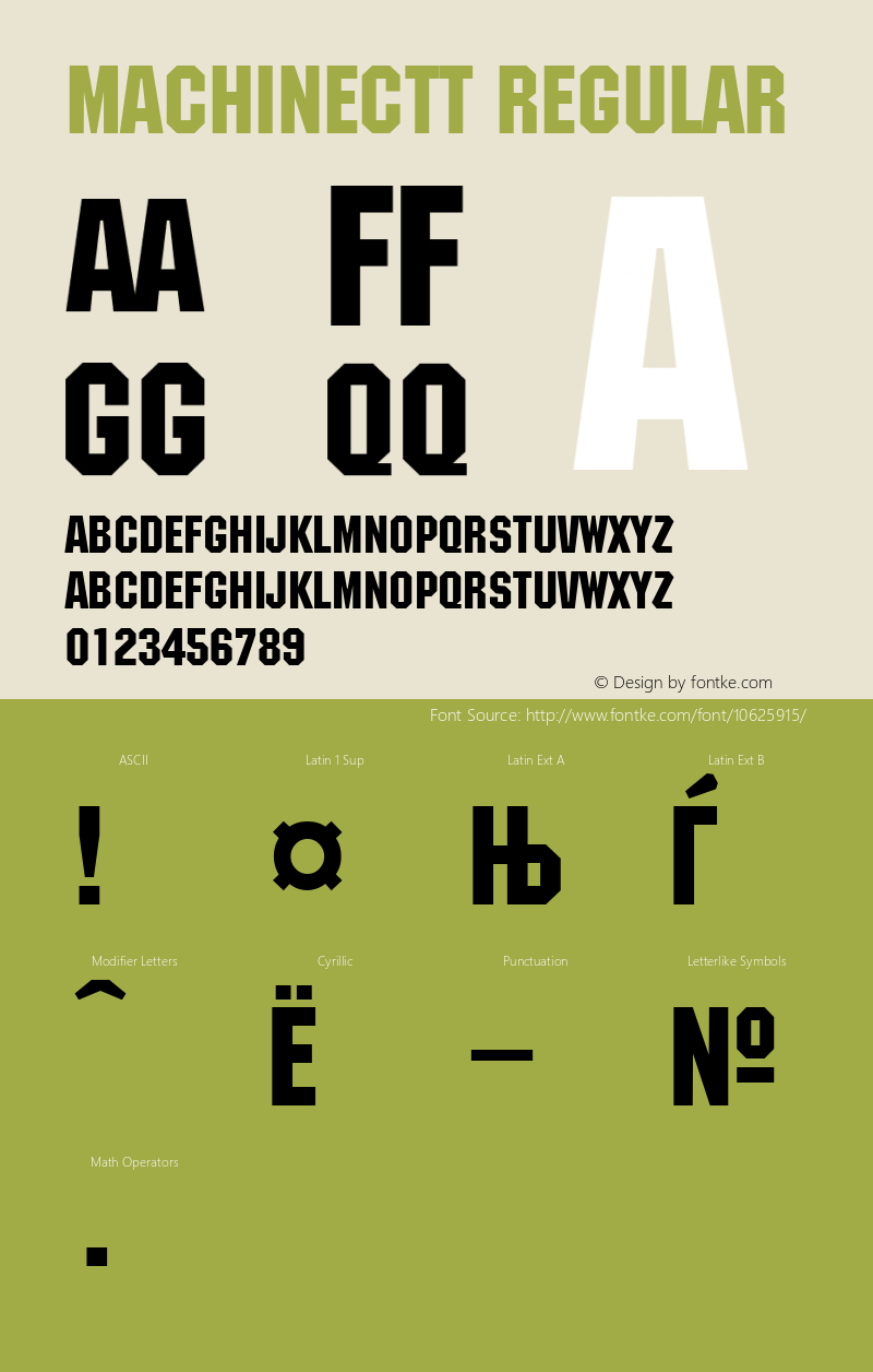 MachineCTT Regular 1.100.000 Font Sample