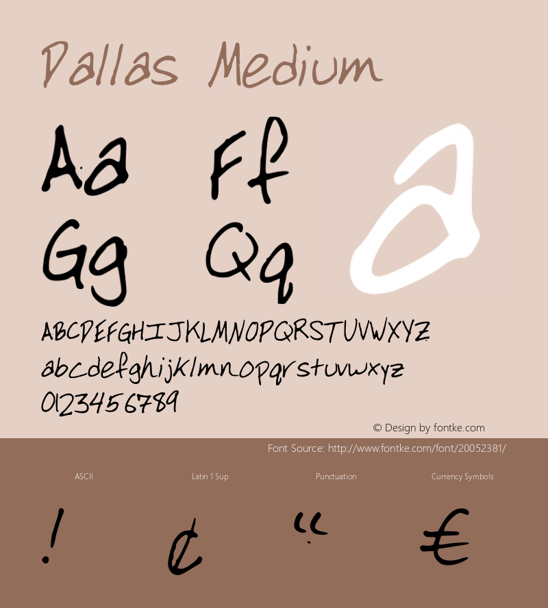 Dallas Version 001.000 Font Sample