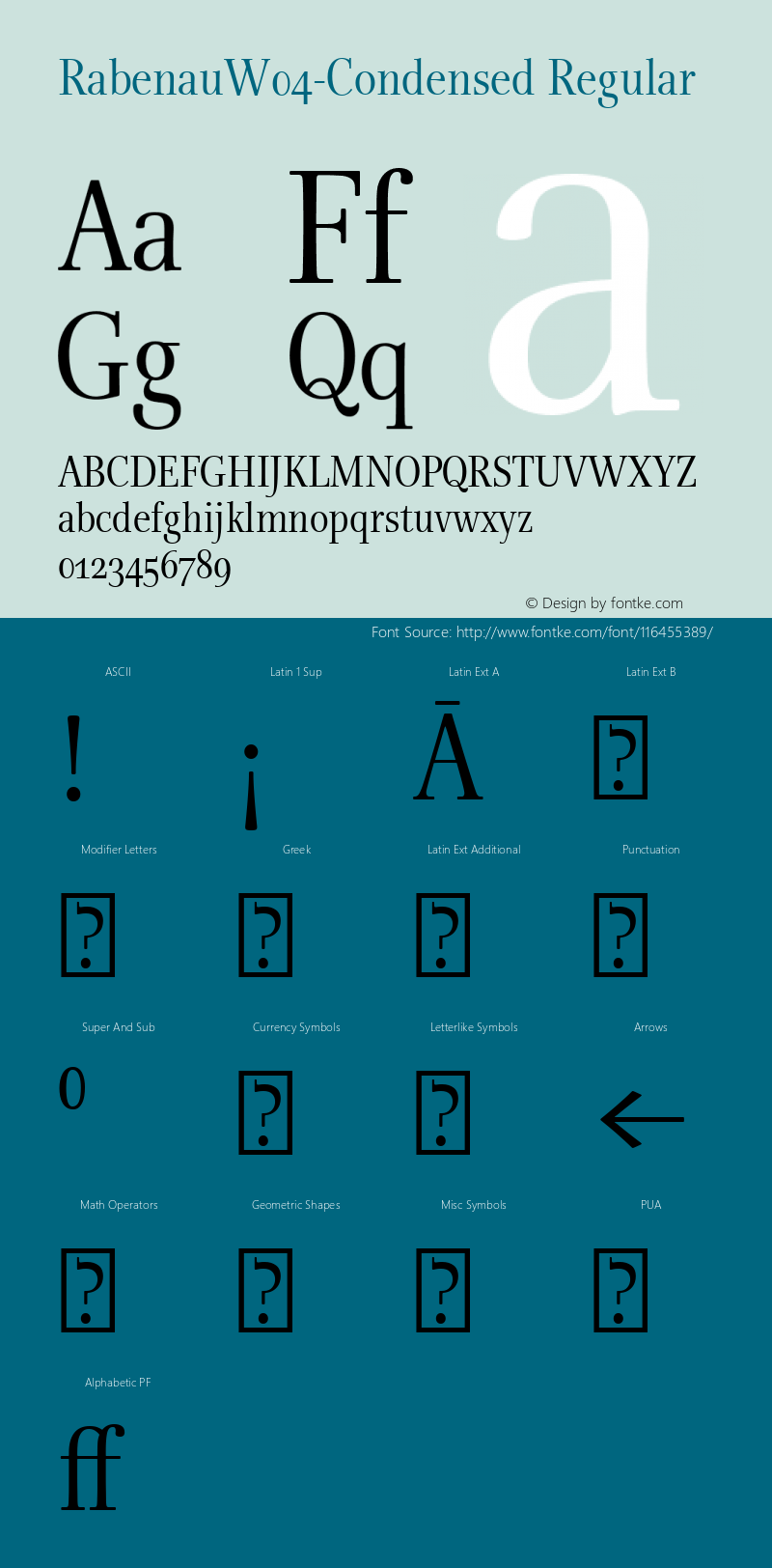 Rabenau W04 Condensed Version 1.10 Font Sample