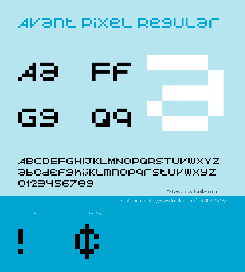 Avant Pixel Regular Version 1.0 Font Sample