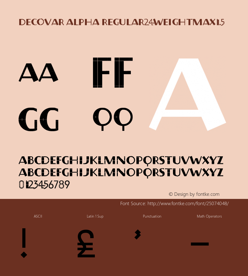 Decovar Alpha Regular24WeightMax1.5 Version 0.000 Font Sample