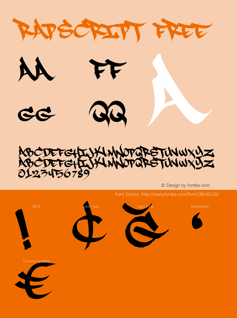 RapScript RapScript Version 1.000;PS 001.001;hotconv 1.0.38 Font Sample