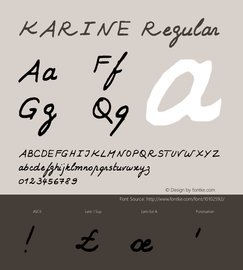 KARINE Regular 2002 1.1 Font Sample