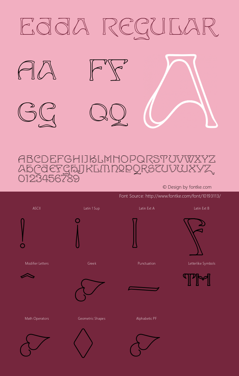 Edda Regular Version 1.10 Font Sample