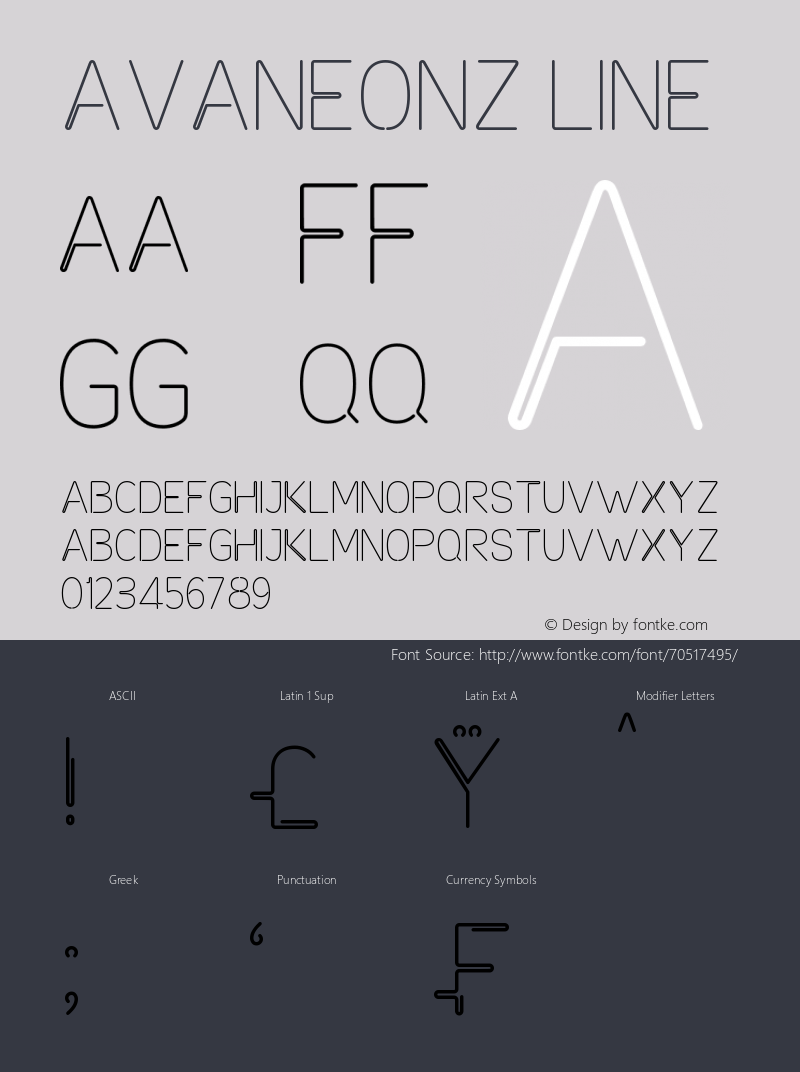 Avaneonz Line Version 1.00;July 10, 2020;FontCreator 13.0.0.2643 64-bit Font Sample