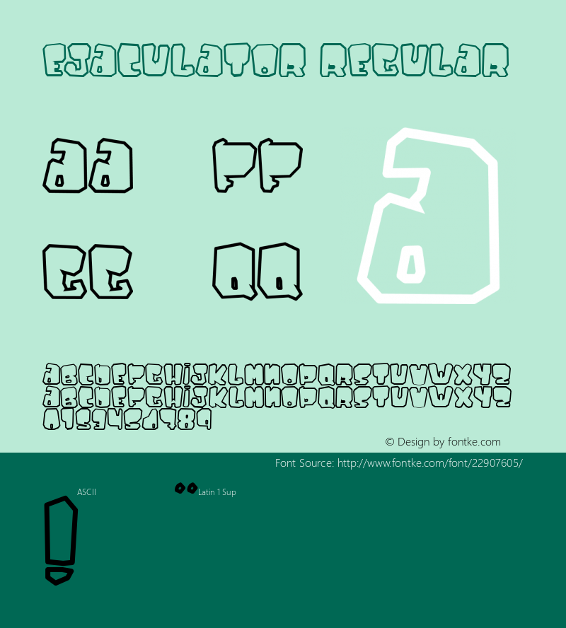 Ejaculator Version 001.000 Font Sample