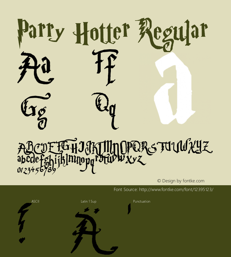 Parry Hotter Regular I would appreciate ANY donation! Font Sample