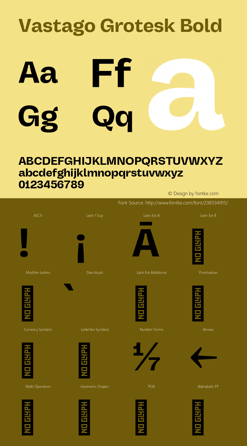 Vastago Grotesk Bold Version 1.000;hotconv 1.0.109;makeotfexe 2.5.65596图片样张