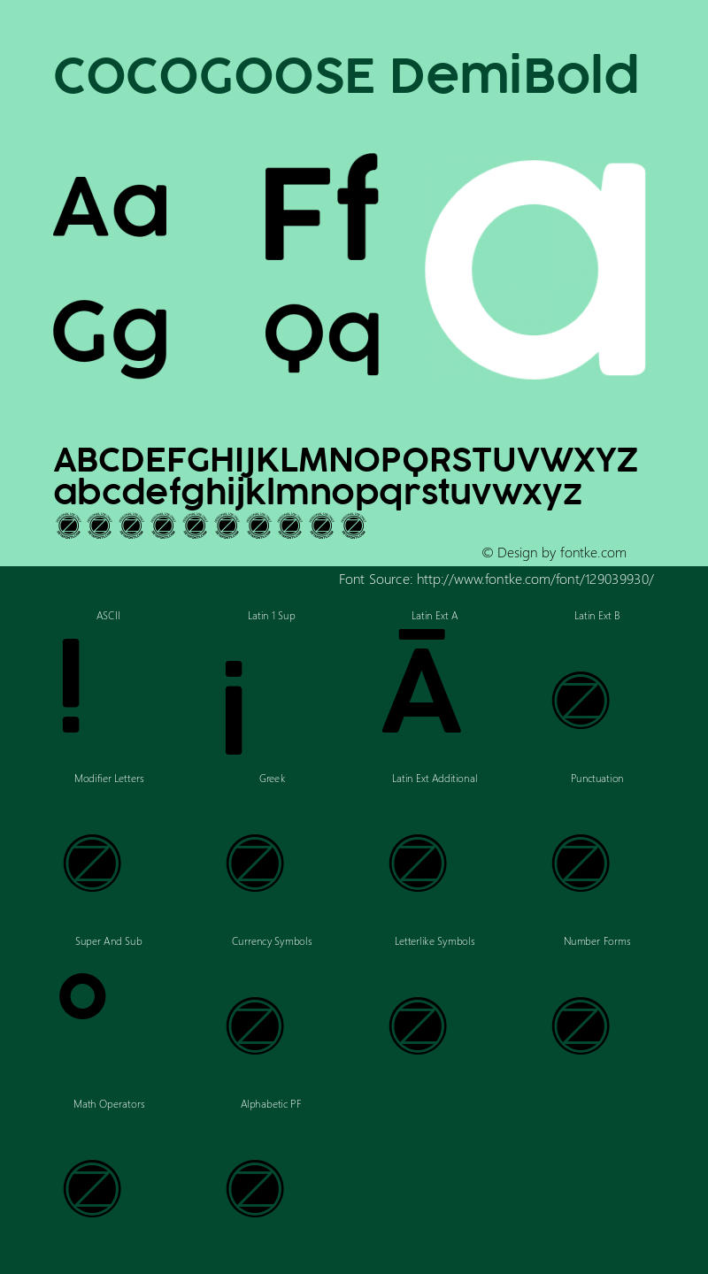 COCOGOOSE DemiBold Version 1.0 Font Sample