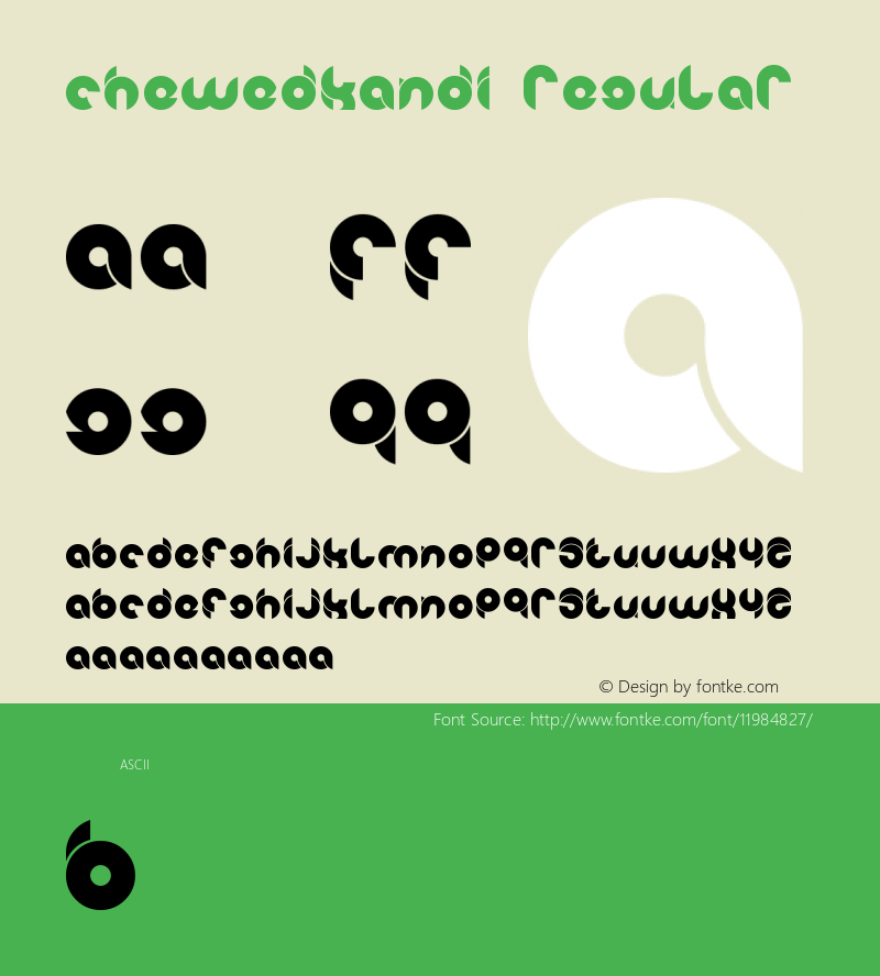 ChewedKandi Regular Version 000.000 Font Sample