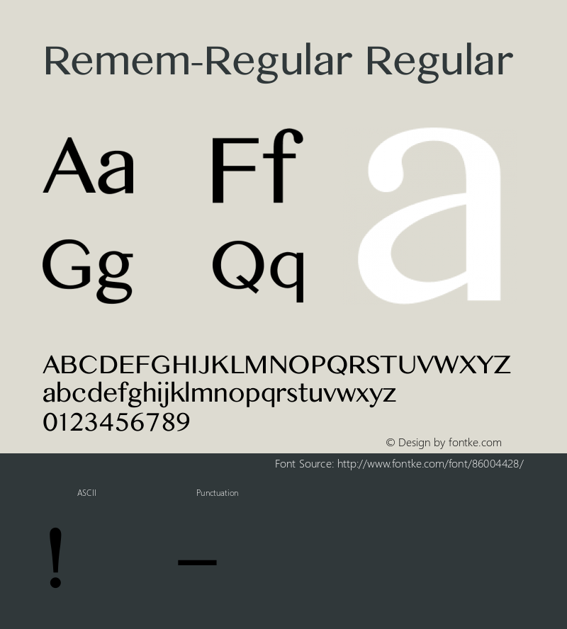 Remem-Regular Version 1.001 November 23, 2020 Font Sample