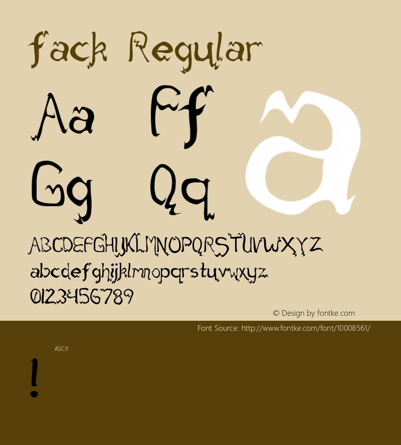 fack Regular Unknown Font Sample