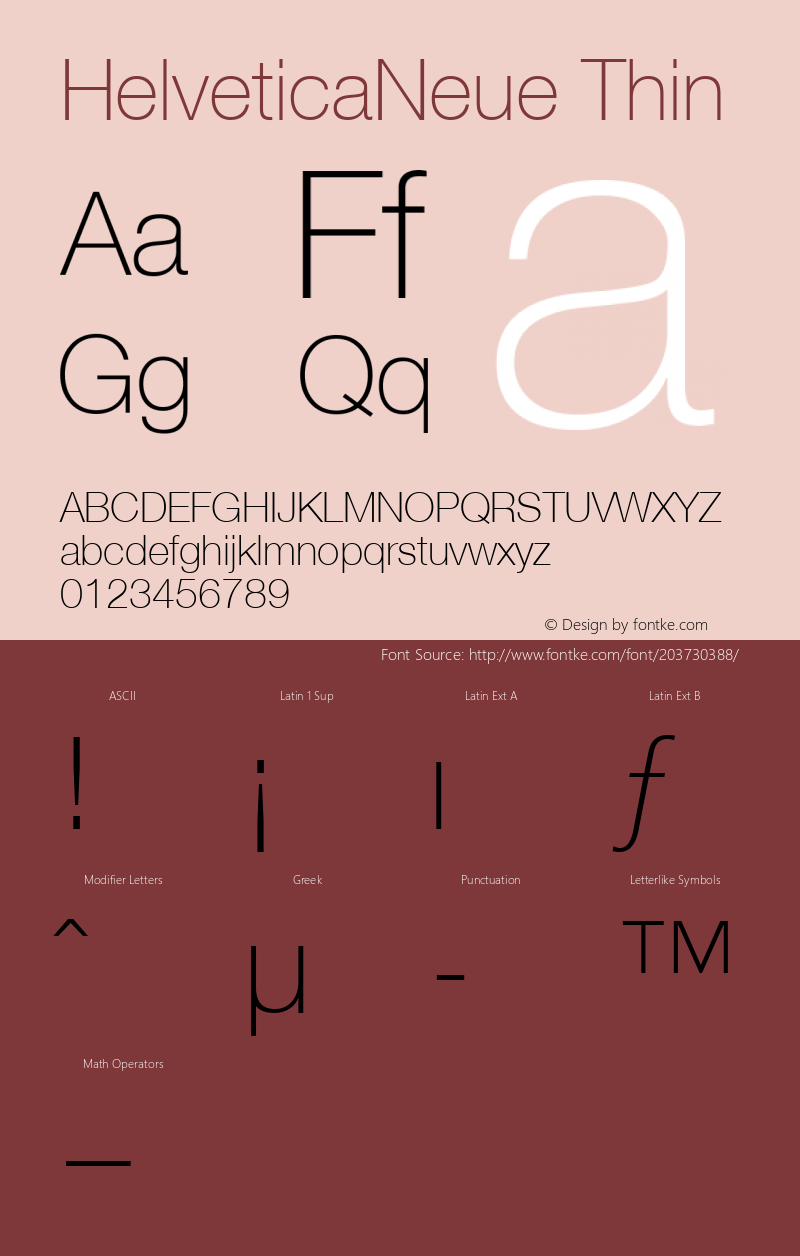 HelveticaNeue Thin Macromedia Fontographer 4.1.5 1/27/03图片样张
