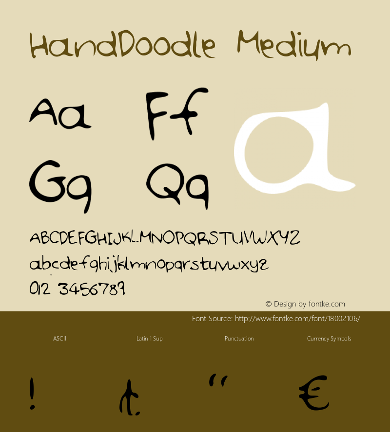 HandDoodle Medium Version 001.000 Font Sample