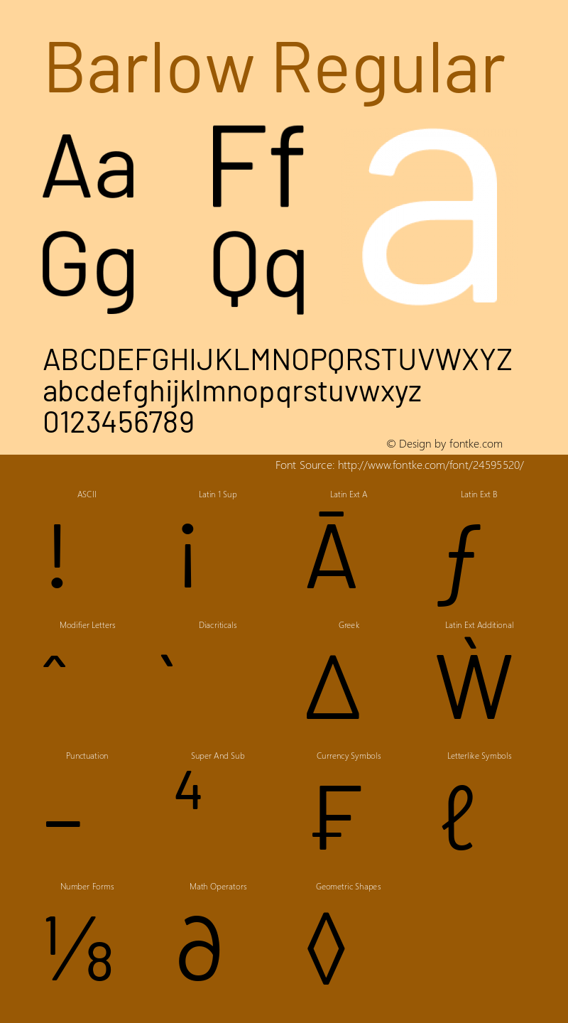 Barlow Regular Version 1.104 Font Sample