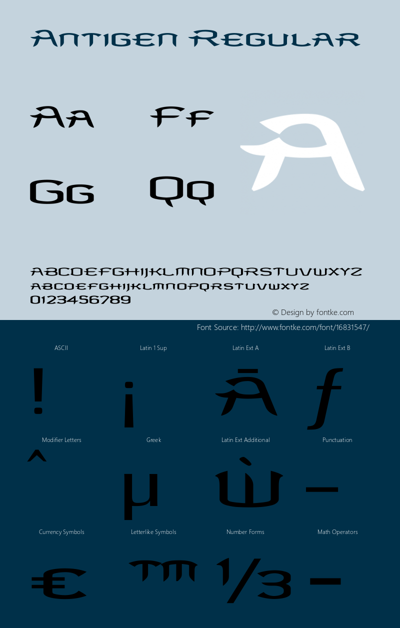 Antigen Regular Version 1.10 Font Sample